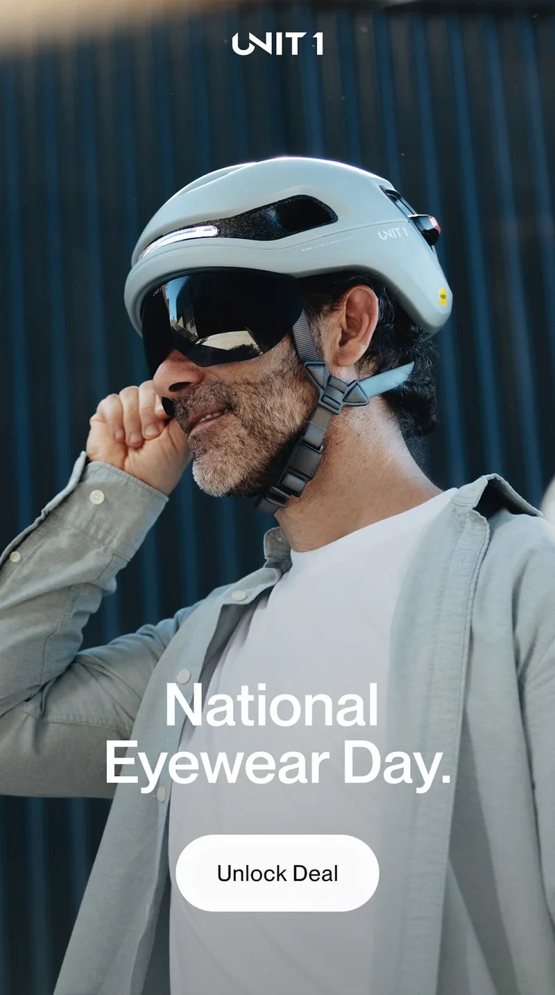 National Eyewear Day: Your helmet is built for the ride. Get 15% off helmet + visors.