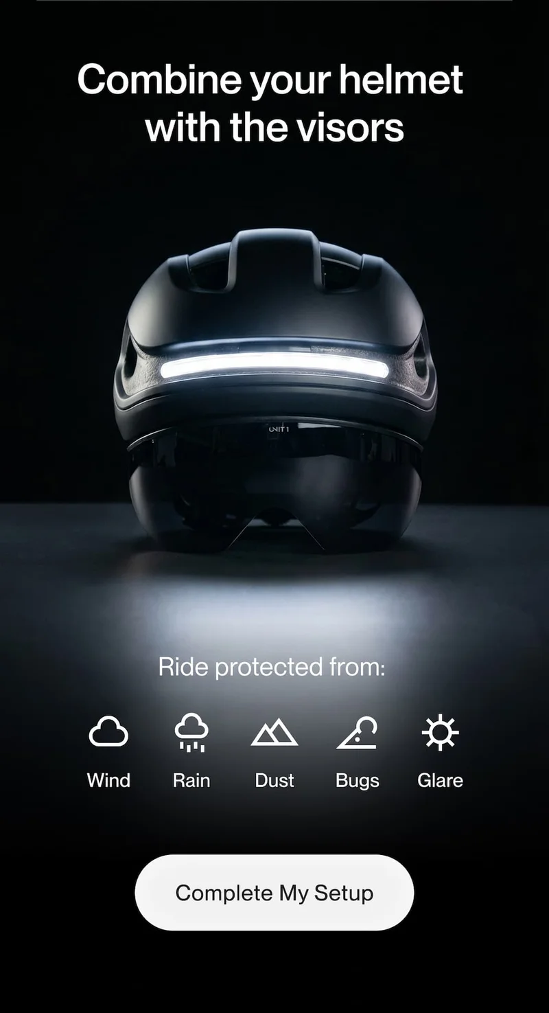 Combine your helmet with a visor for protection from wind, rain, dust, bugs, and glare.