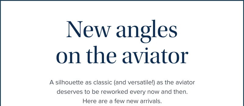 New angles on the aviator