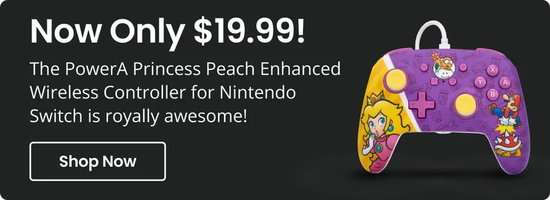 Now Only $19.99! The PowerA Princess Peach Enhanced Wireless Controller for Nintendo Switch is royally awesome! | Shop Now