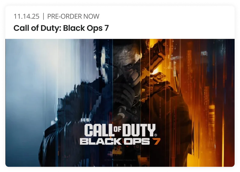 10.14.25 | PRE-ORDER NOW | Call Of Duty: Black Ops 7