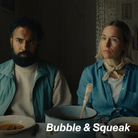 Himesh Patel and Sarah Goldberg appear in Bubble & Squeak by Evan Twohy, an official selection of the 2025 Sundance Film Festival.