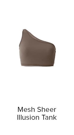 Mesh Sheer Illusion Tank - Olive Tree