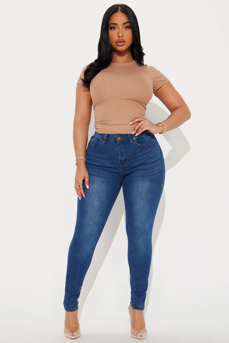 Image of Vibe Check Curvy Stretch Skinny Jeans - Dark Wash