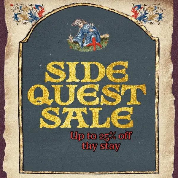 Side Quest Sale: Up to 25% off thy next stay