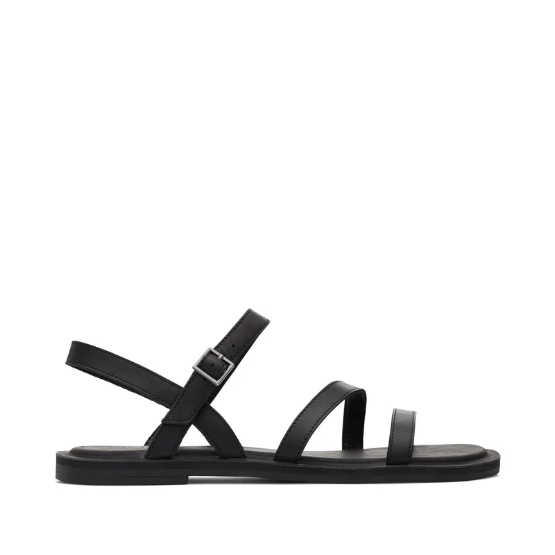 Image of Kira Black Leather Strappy Sandal