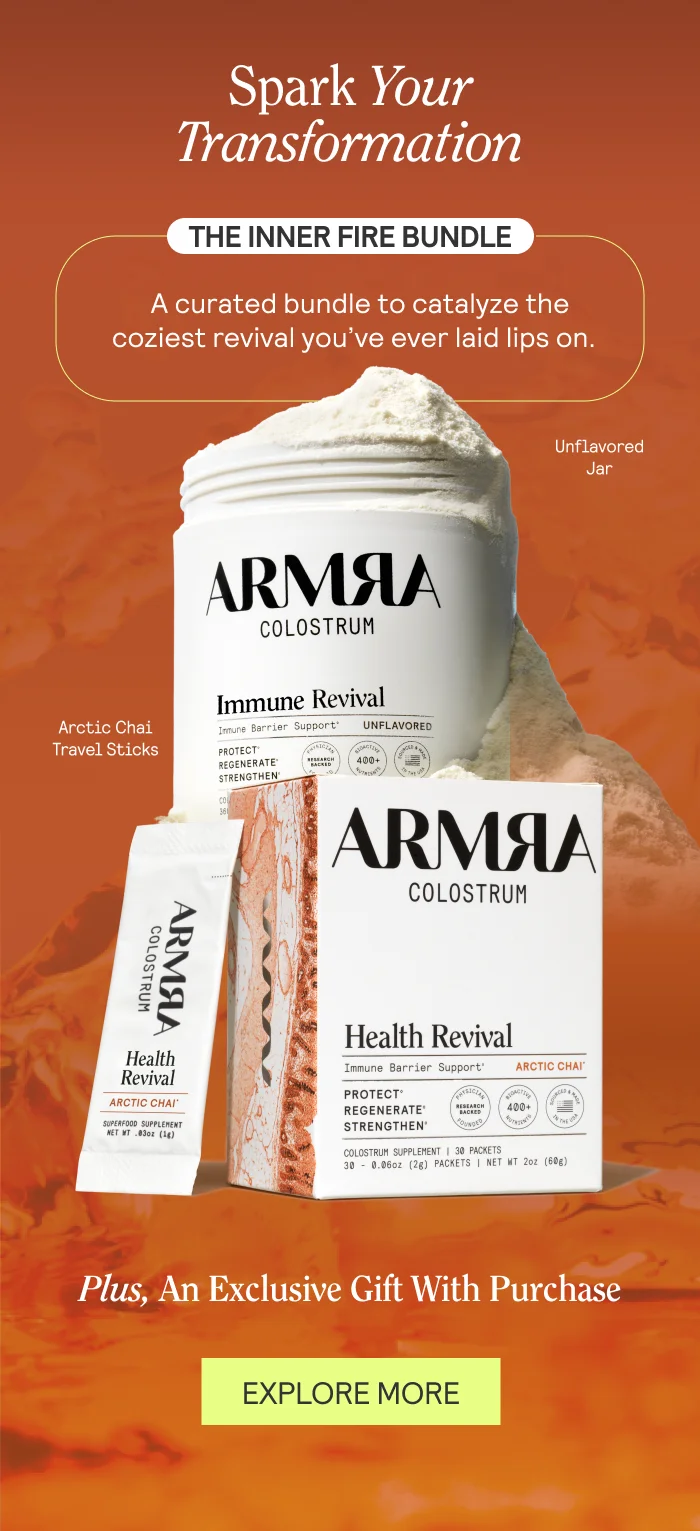 SPARK YOUR TRANSFORMATION  The Inner Fire Bundle Unflavored Jar + Arctic Chai Travel Sticks