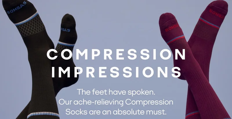 COMPRESSION IMPRESSIONS | The feet have spoken. Our ache-relieving Compression Socks are an absolute must.