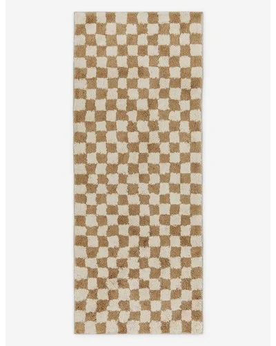 Checkerboard Bath Mat by Sarah Sherman Samuel - Café / 2' x 5'