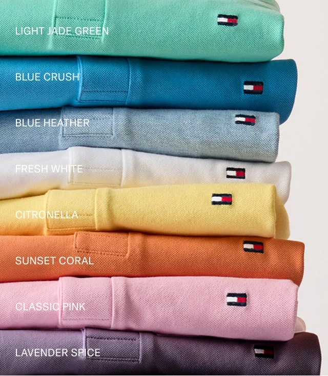 LIGHT JADE GREEN BLUE CRUSH BLUE HEATHER FRESH WHITE CITRONELLA SUNSET CORAL CLASSIC PINK LAVENDER SPICE