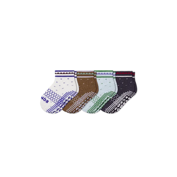 Toddler Holiday Gripper Calf Sock 4-Pack