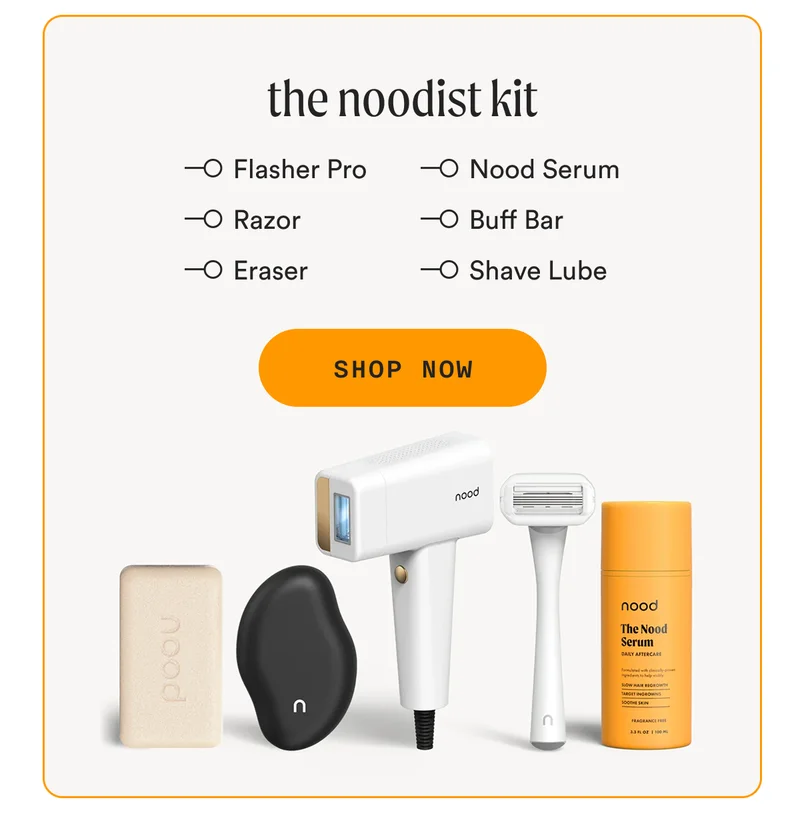 the noodist kit - Flasher Pro, Razor, Eraser, Nood Serum, Buff Bar, Shave Lube - SHOP NOW