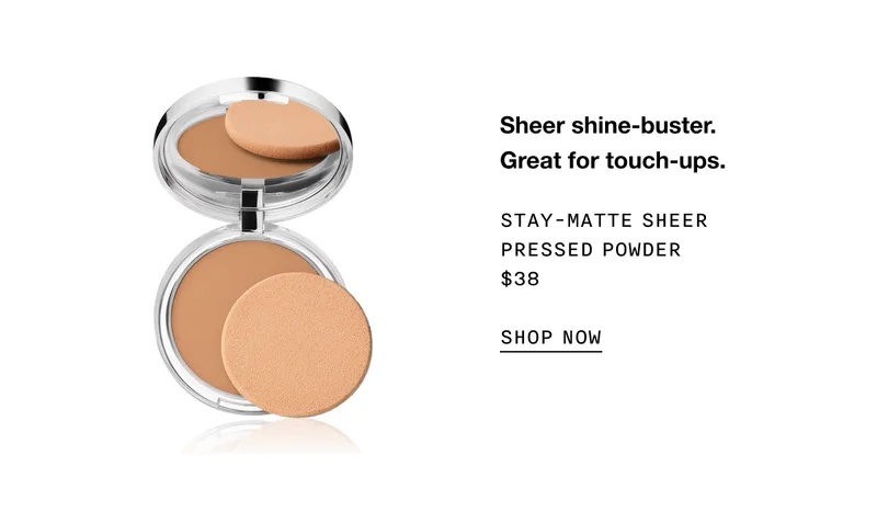 Sheer shine-buster. Great for touch-ups. STAY-MATTE SHEER PRESSED POWDER $38 SHOP NOW