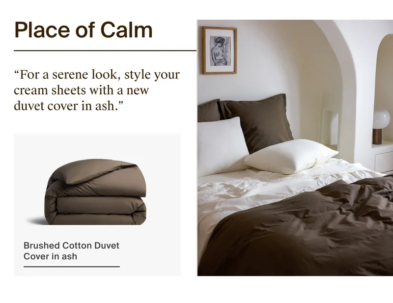 Shop Brushed Cotton Duvet Cover in Ash