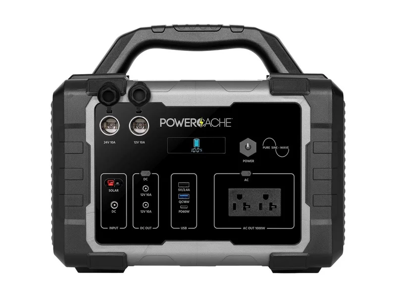 PowerCache 1000 Lithium Portable Power Station - Black/Grey