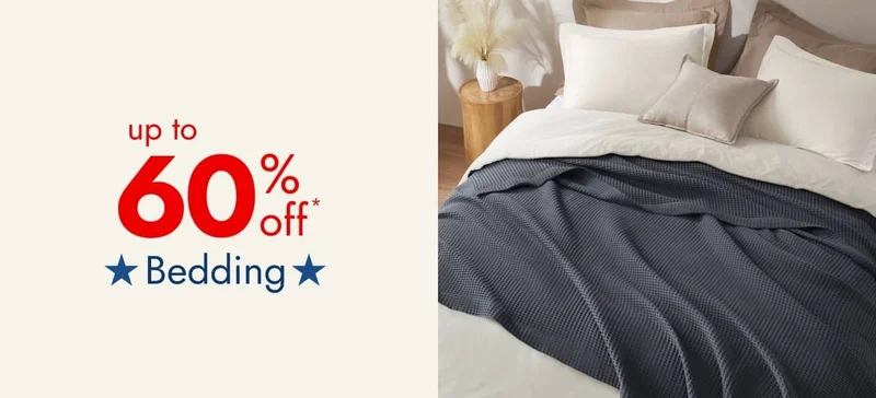 Save Up to 60% Off Bedding