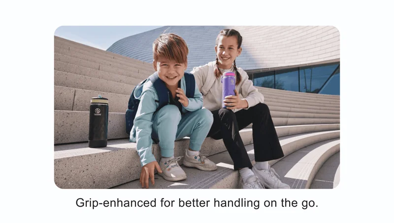 Grip-enhanced for better handling on the go.