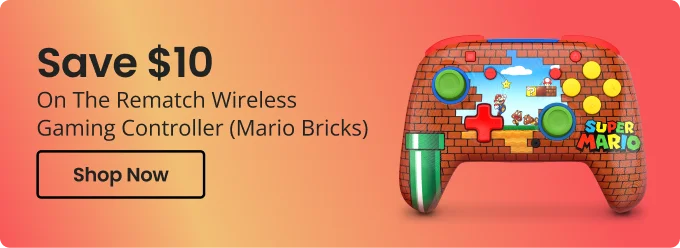 Save $10 | On The Rematch Wireless Gaming Controller (Mario Bricks) | Shop Now