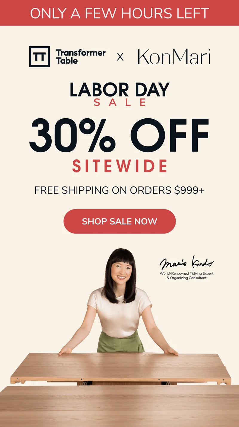 Transformer Table Labor Day Sale Ends Tonight