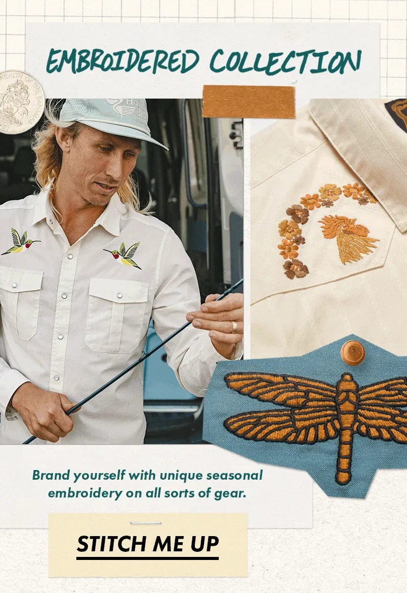 Brand yourself with unique seasonal embroidery on all sorts of gear