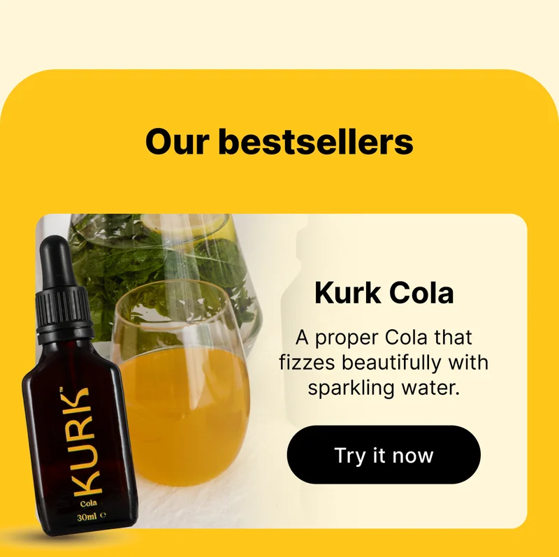 Our bestsellers | Kurk Cola | A proper Cola that fizzes beautifully with sparkling water. [ Try it now ]