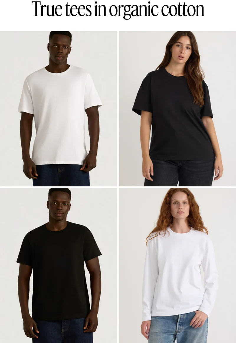 True tees in organic cotton