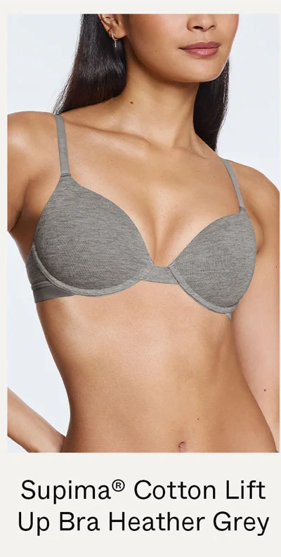 Supima® Cotton Lift Up Bra Heather Grey
