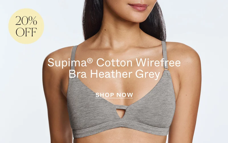 20% Off: Supima®&nbsp;Cotton Wirefree Bra Heather Grey