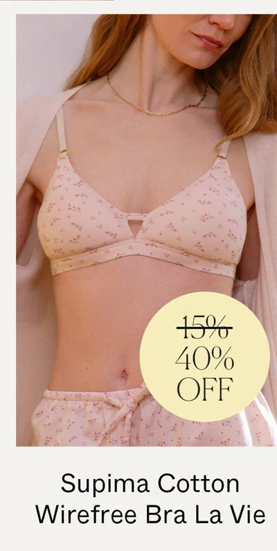 Now 40% Off: Supima®&nbsp;Cotton Wirefree Bra La Vie