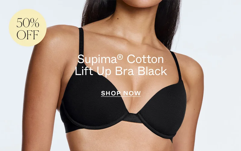 50% Off: Supima® Cotton Lift Up Bra Black