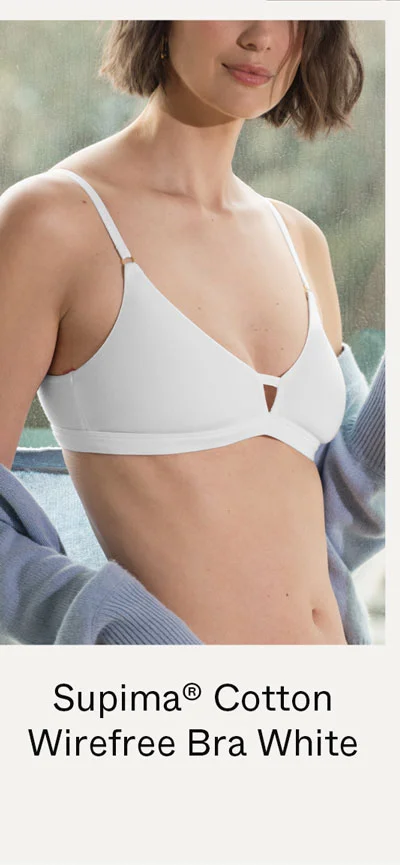 Supima®&nbsp;Cotton Wirefree Bra White