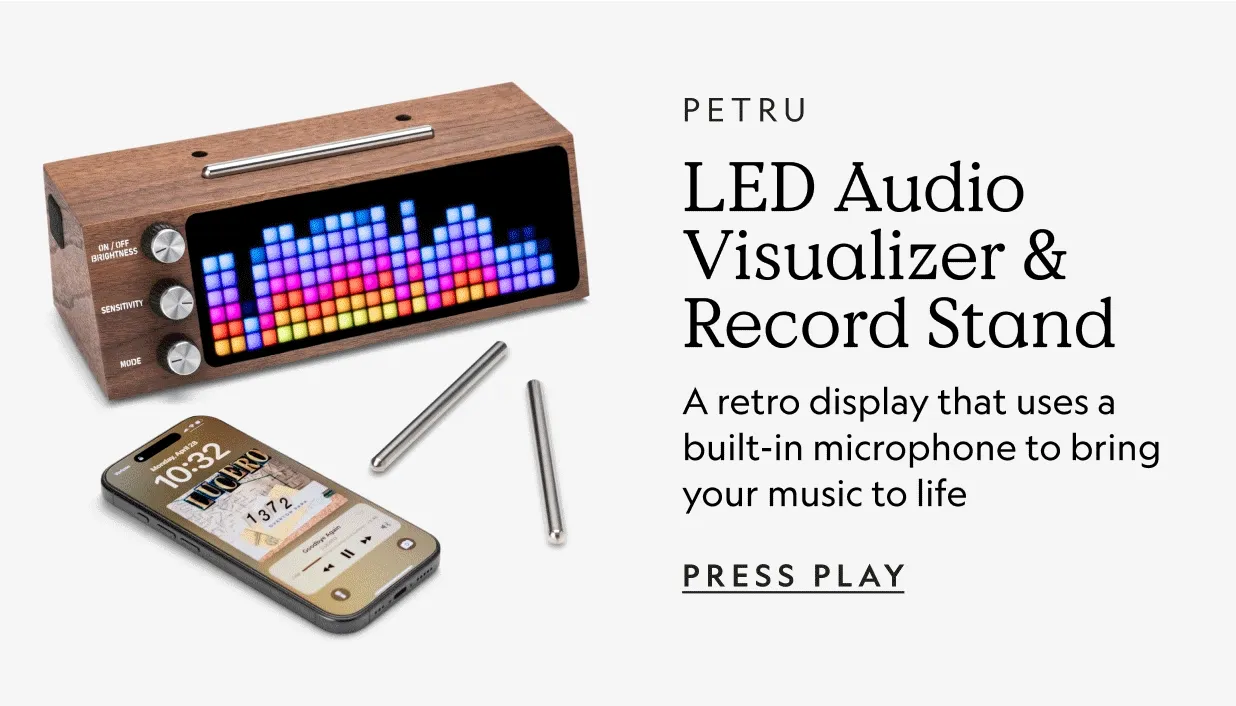 LED Audio Visualizer & Record Stand
