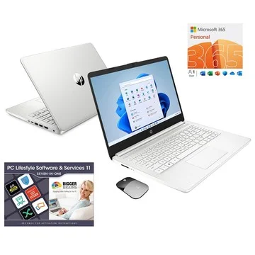 HP 14" Touch Laptop, Intel 128GB Storage w/ HP Wireless Mouse & MS365