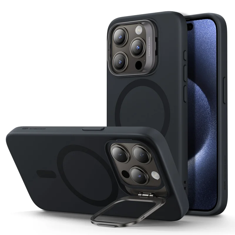 Image of iPhone 15 Pro Max Cloud Soft Case with Stash Stand (HaloLock)