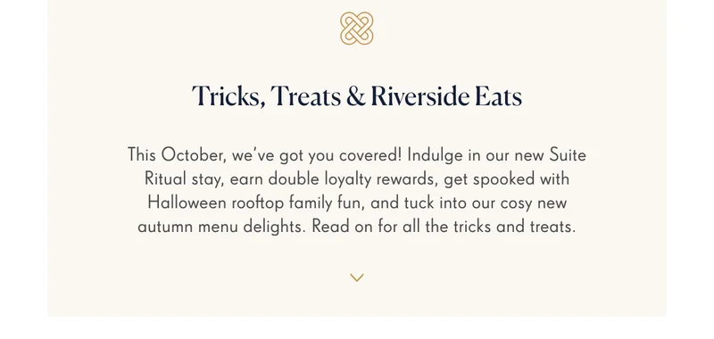 TRICKS, TREATS & RIVERSIDE EATS