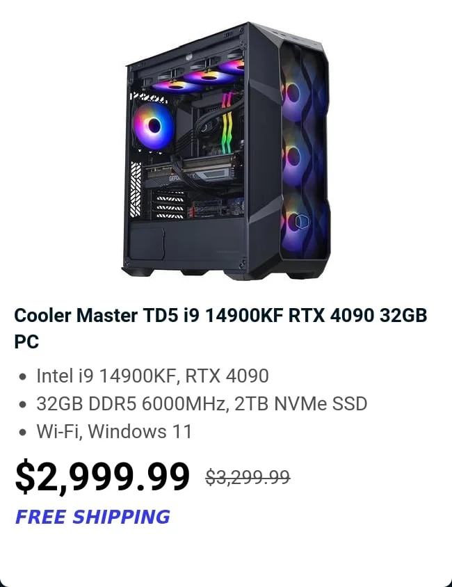 Cooler Master TD5 i9 14900KF RTX 4090 32GB PC
