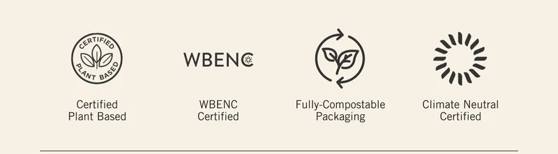 Certified Plant Based. WBE NC Certified. Fully-Compostable Packaging. Climate Neutral Certified.