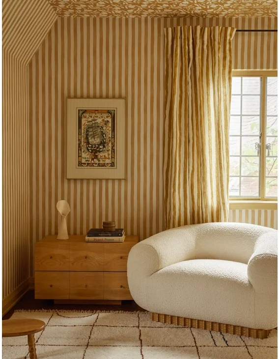 Painterly Stripe Wallpaper by Sarah Sherman Samuel-Goldenrod