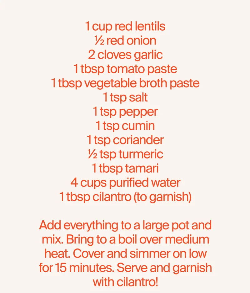 Lentil Dahl Recipe