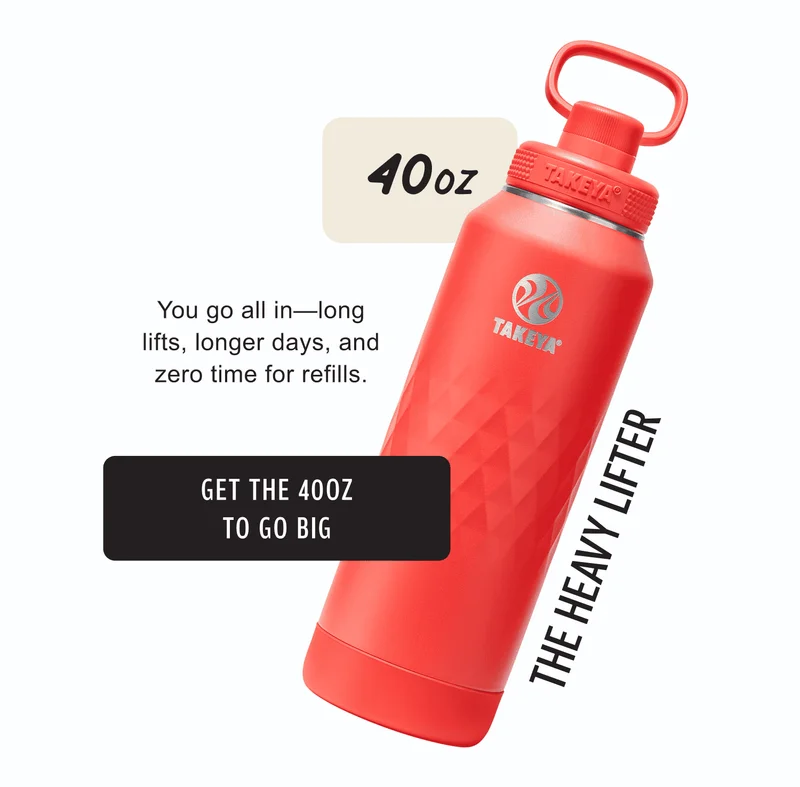 40oz | You go all in—long lifts, longer days, and zero time for refills. | The Heavy Lifter | Get the 40oz to go big