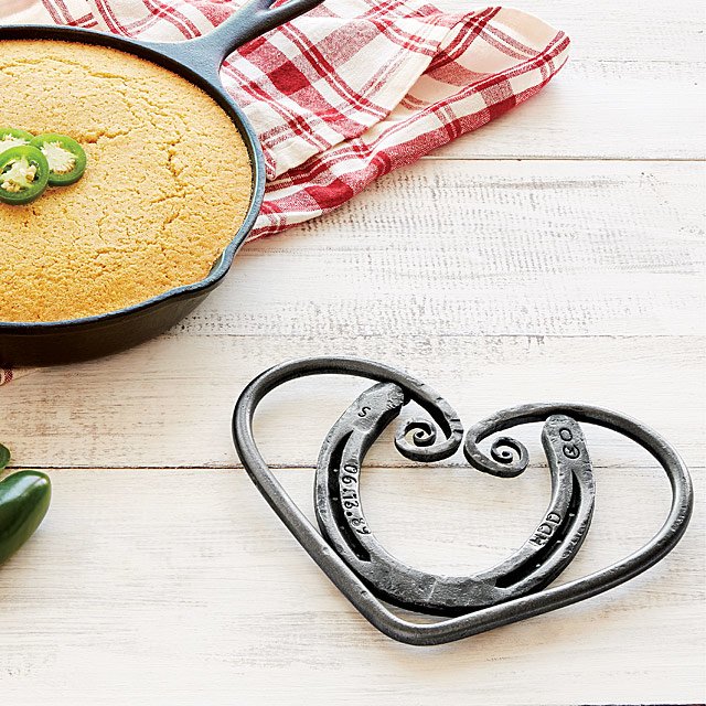Personalized Horseshoe Heart Trivet