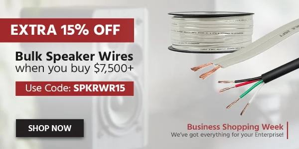 Buy $7,500 On a Single Order Get Extra15% OFF on selected Speaker Wires. Use Code: SPKRWR15 Shop Now