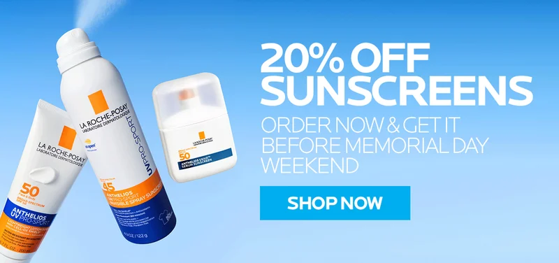 Shop 20% off all sunscreens
