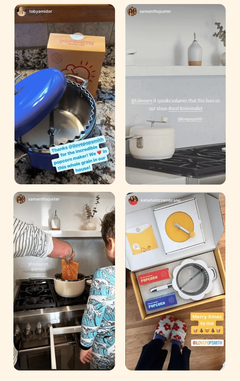 Customer Posts and Testimonials from Instagram Stories