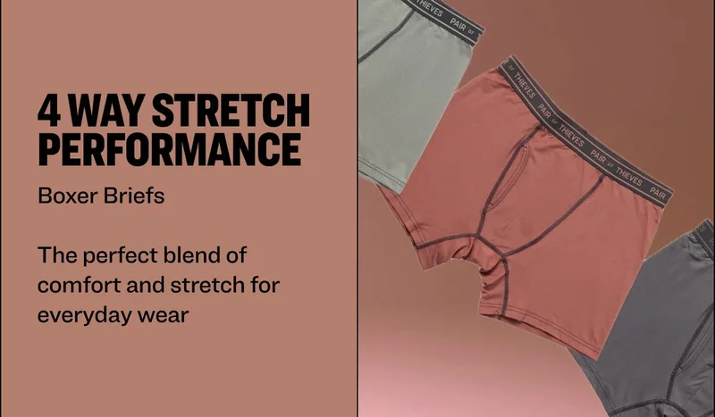 4 Way Stretch Performance Boxer Briefs  The perfect blend of comfort and stretch for everyday wear