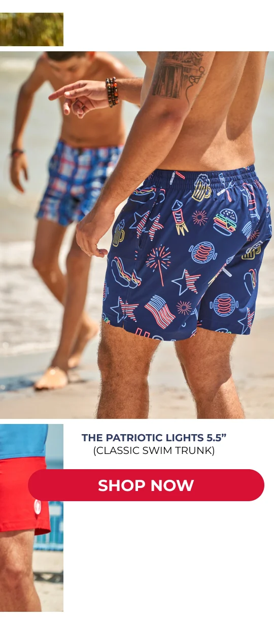 Classic Swim Trunk: The Patriotic Lights 5.5"