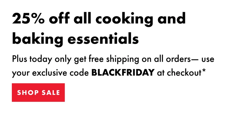 25% off all cooking and baking products