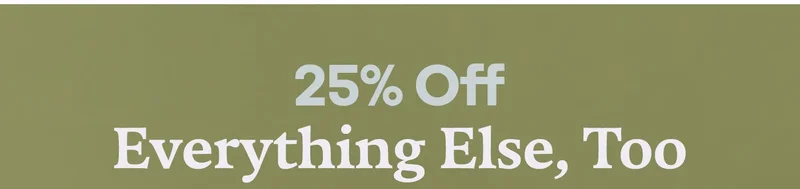 25% Off Everything Else, Too