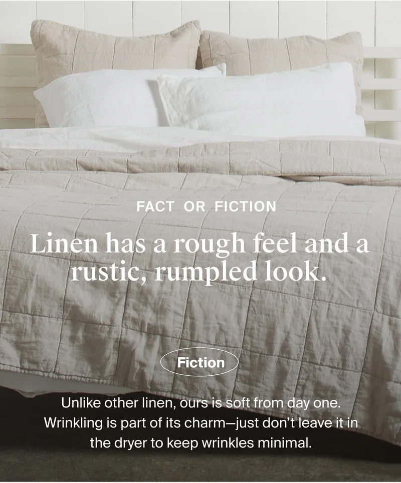 Bed with linen box quilt in neutral bone color