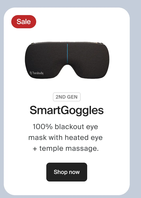 2nd Gen - SmartGoggles | 100% blackout eye mask with heated eye + temple massage. | Shop now